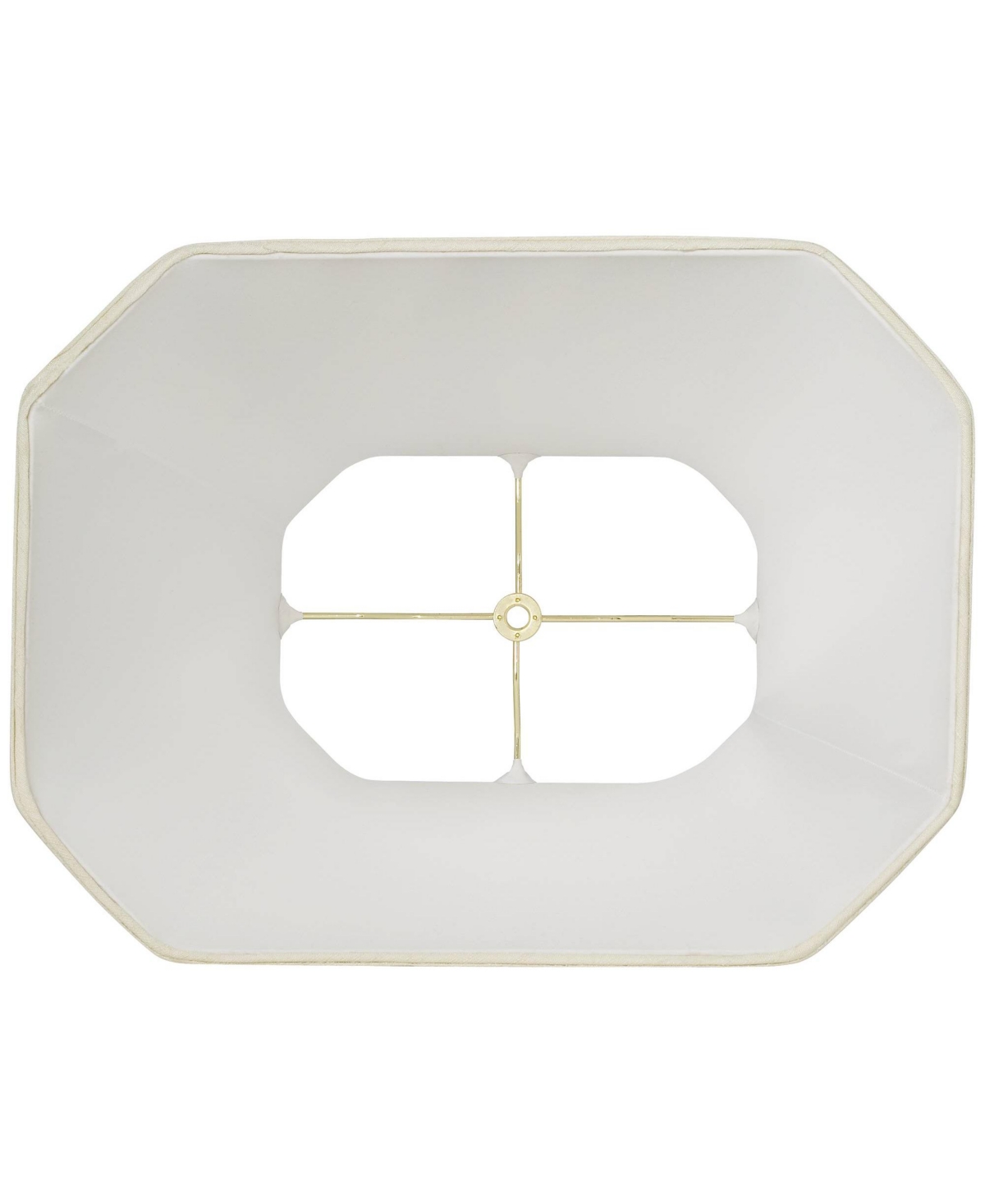 Creme Medium Rectangle Cut Corner Lamp Shade Wide x Deep at Top and Wide x Deep at Bottom and Slant x H (Spider) Replacement