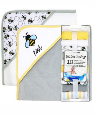 Boys and Girls 2 Pack Embroidered Hooded Bath Towel and Wash Cloth Set