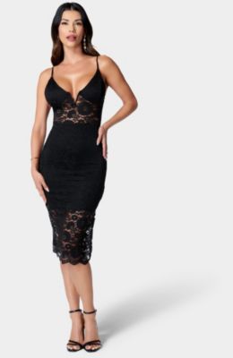 Women's Lace-Up Back Midi Dress