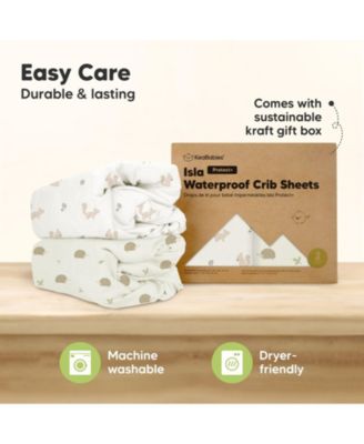 Waterproof Crib Sheets for Boys, Girls, 2pk Baby Fitted Crib Sheet, Waterproof Crib Mattress Protector Sheets