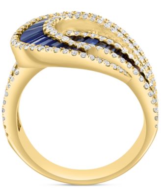 EFFY&reg; Ruby (3-1/4 ct. t.w.) & Diamond (5/8 ct. t.w.) Swirl Statement Ring in 14k Rose Gold