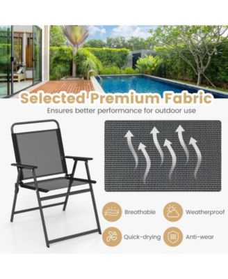 3 Pieces Patio Folding Conversation Chairs and Table