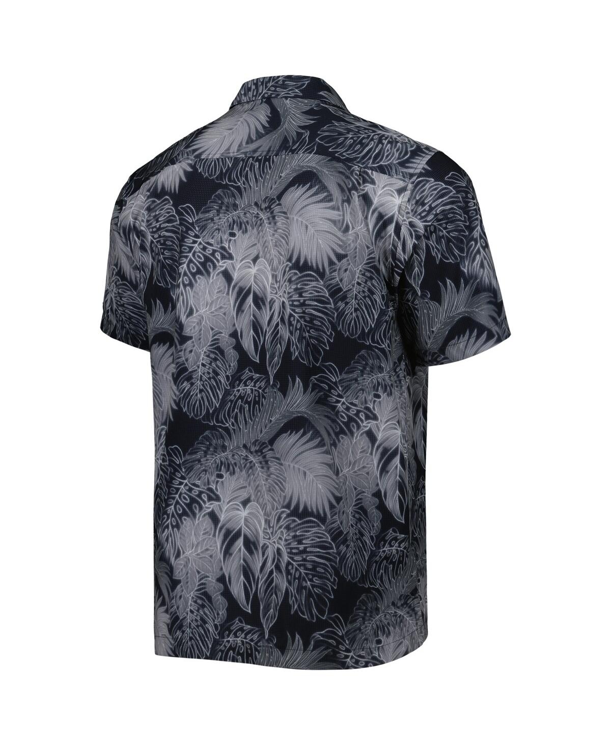 Tommy Bahama Men's Black Wake Forest Demon Deacons Coast Luminescent Frond Islandzone Button-up Camp T-shirt In Black