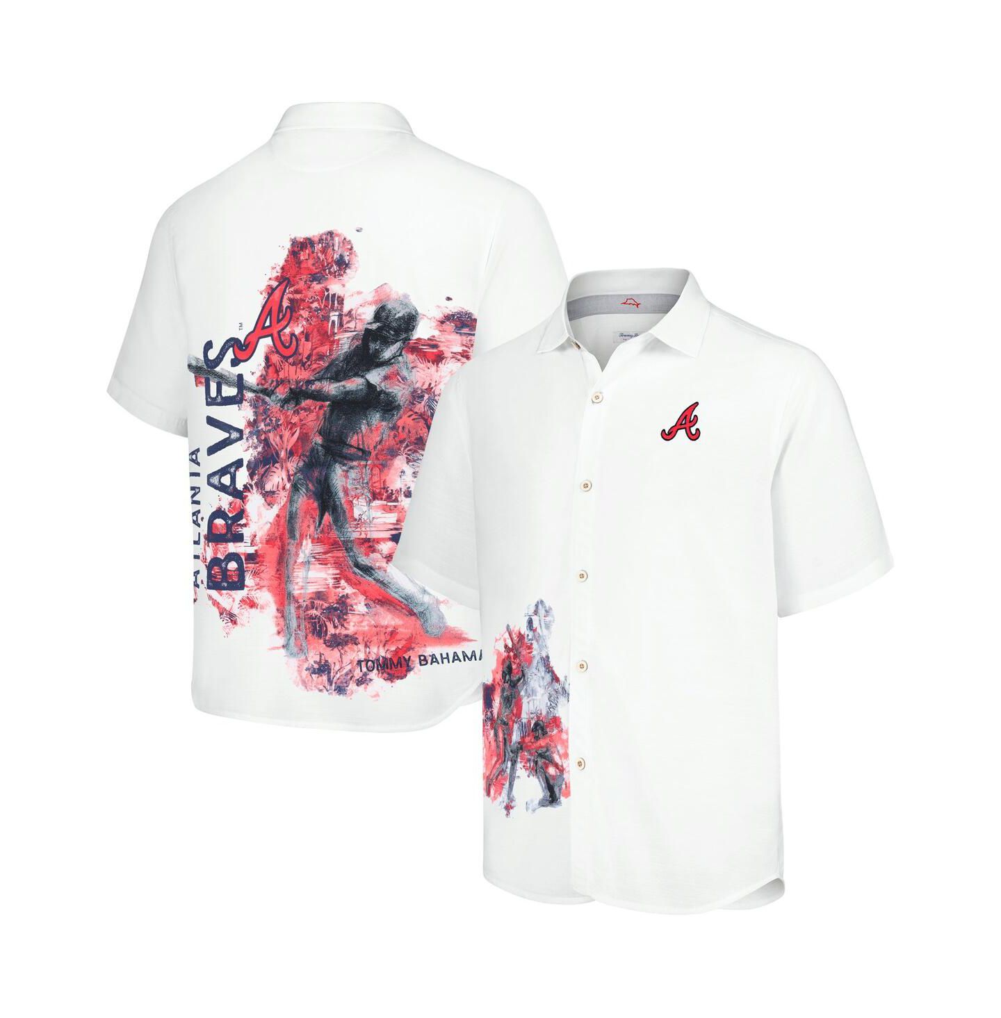 Мужская рубашка Tommy Bahama White Atlanta Braves Veracruz Ace Islanders Button-Up — фото 1