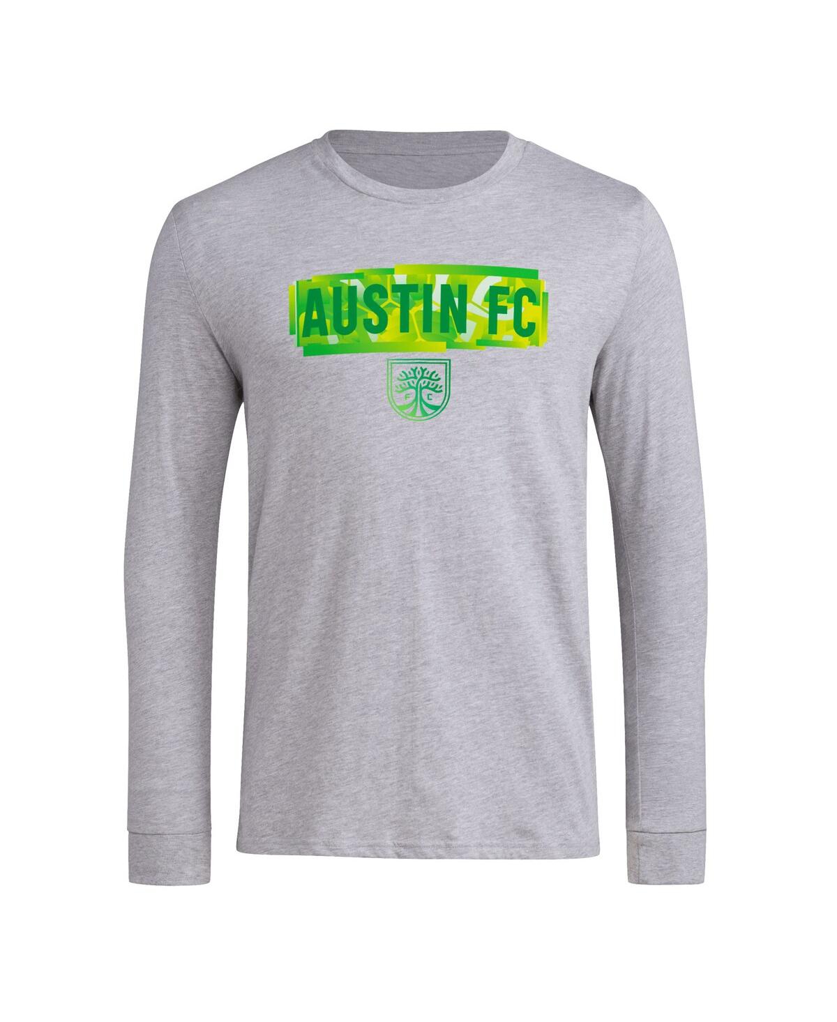 Adidas Originals Men's Gray Austin Fc Local Pop Aeroready Long Sleeve T-shirt In Gray