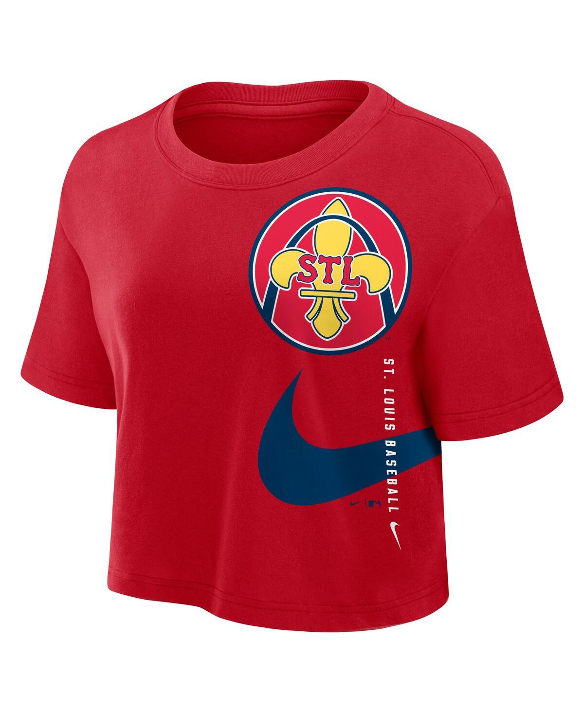 Nike Women'sSt. Louis Cardinals 2024 City Connect Performance Cropped T-Shirt - Red