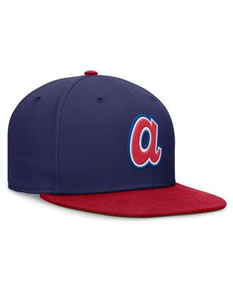 Men's Royal/Red Atlanta Braves Rewind Cooperstown True Performance Fitted Hat