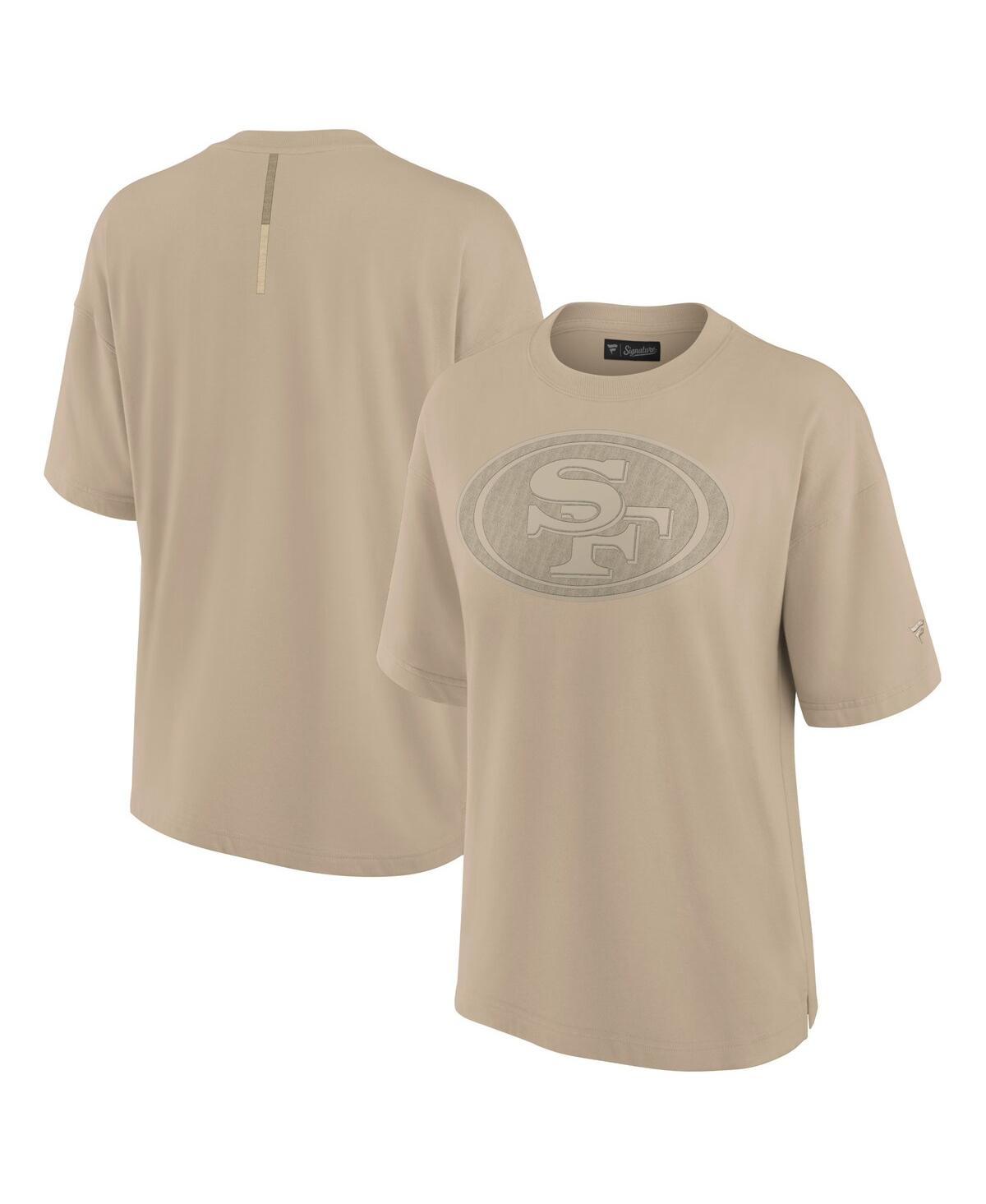 Women's Khaki San Francisco 49ers Elements Oversized T-Shirt - Khaki