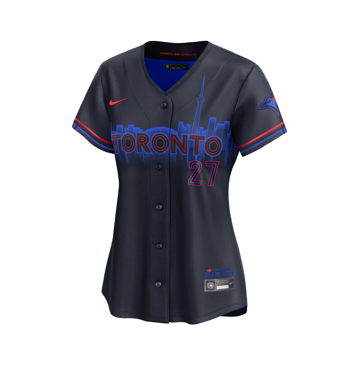 Женский топ Nike Vladimir Guerrero Jr. Navy Toronto Blue Jays 2024 City Connect Limited Player Jersey — фото 2