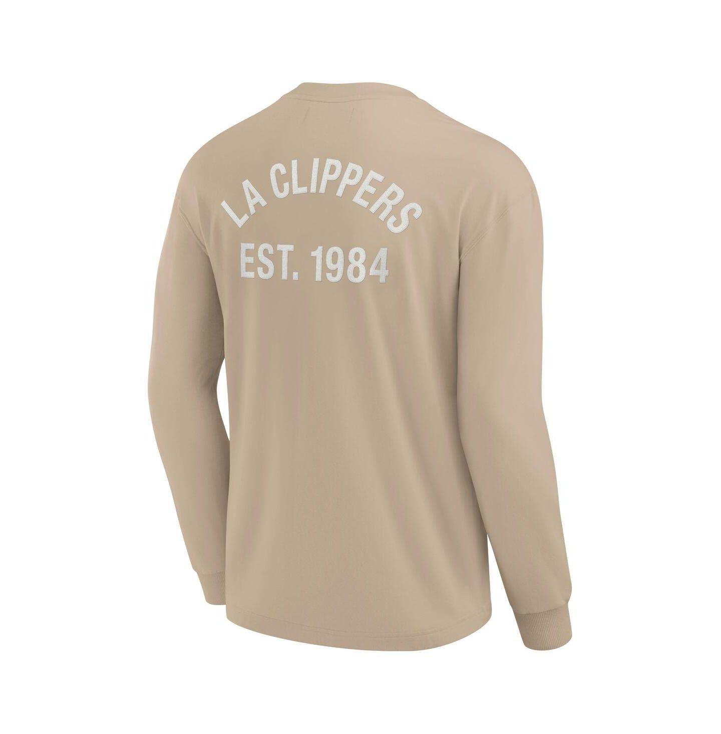 Футболка Fanatics Signature Khaki LA Clippers Elements Super Soft Long Sleeve — фото 3