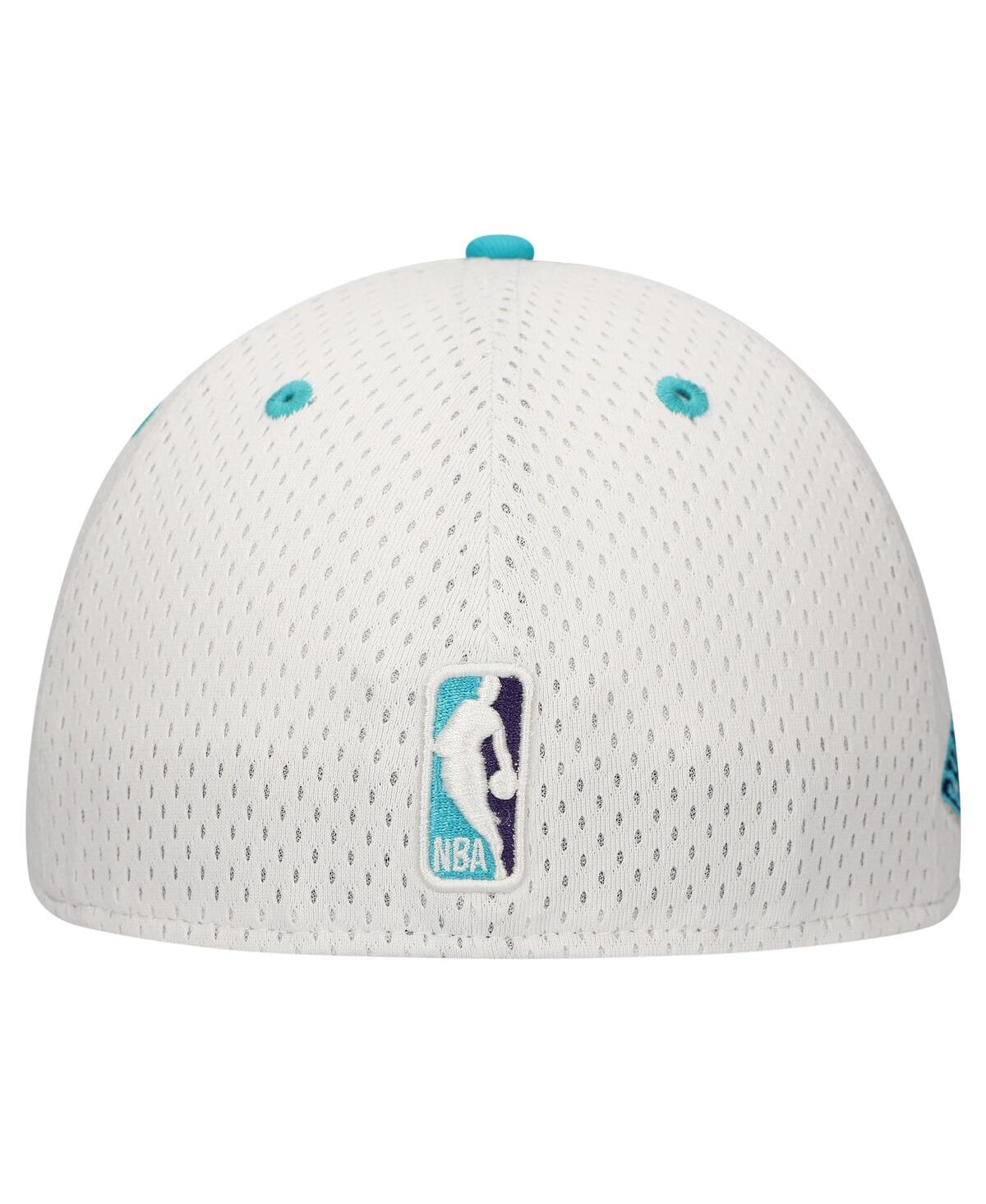 New Era Men's White/Teal Charlotte Hornets Throwback 2Tone 59FIFTY Fitted Hat