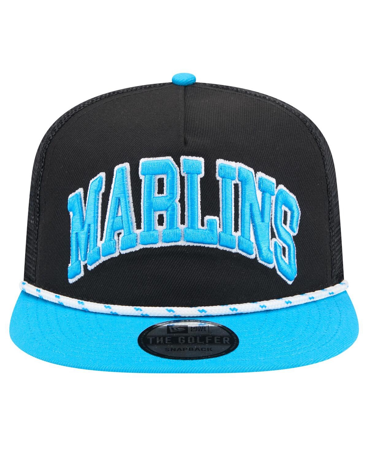 New Era Men's Black Miami Marlins Throwback Meshback Golfer
