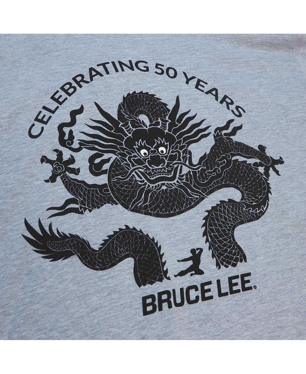 Mitchell & Ness Men's Heather Gray Bruce Lee Celebrating 5 Years T-shirt In Heather Gray