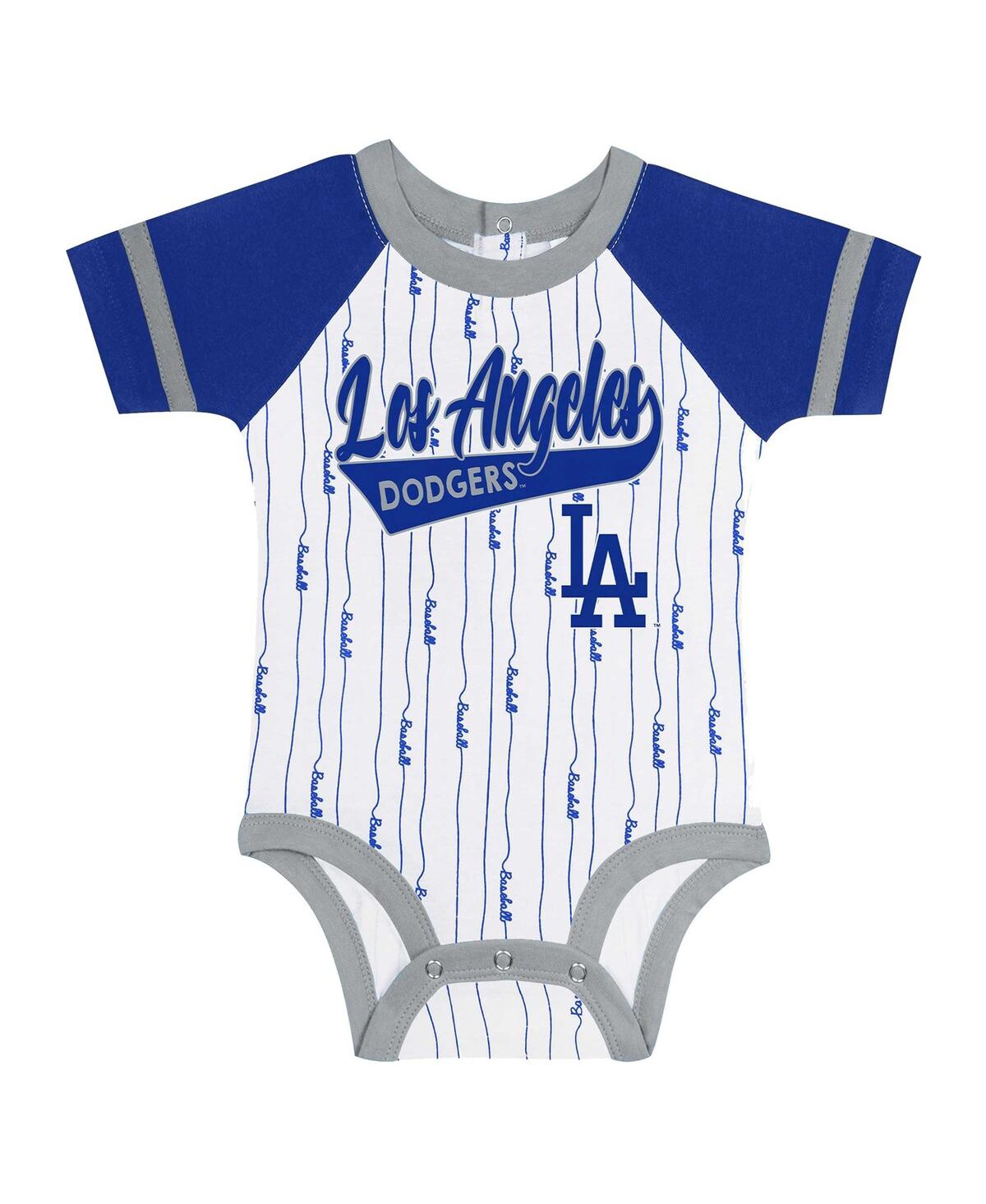 Outerstuff Baby Boys and GirlsLos Angeles Dodgers Base Hitter Bodysuit, Bib Bootie Set - White