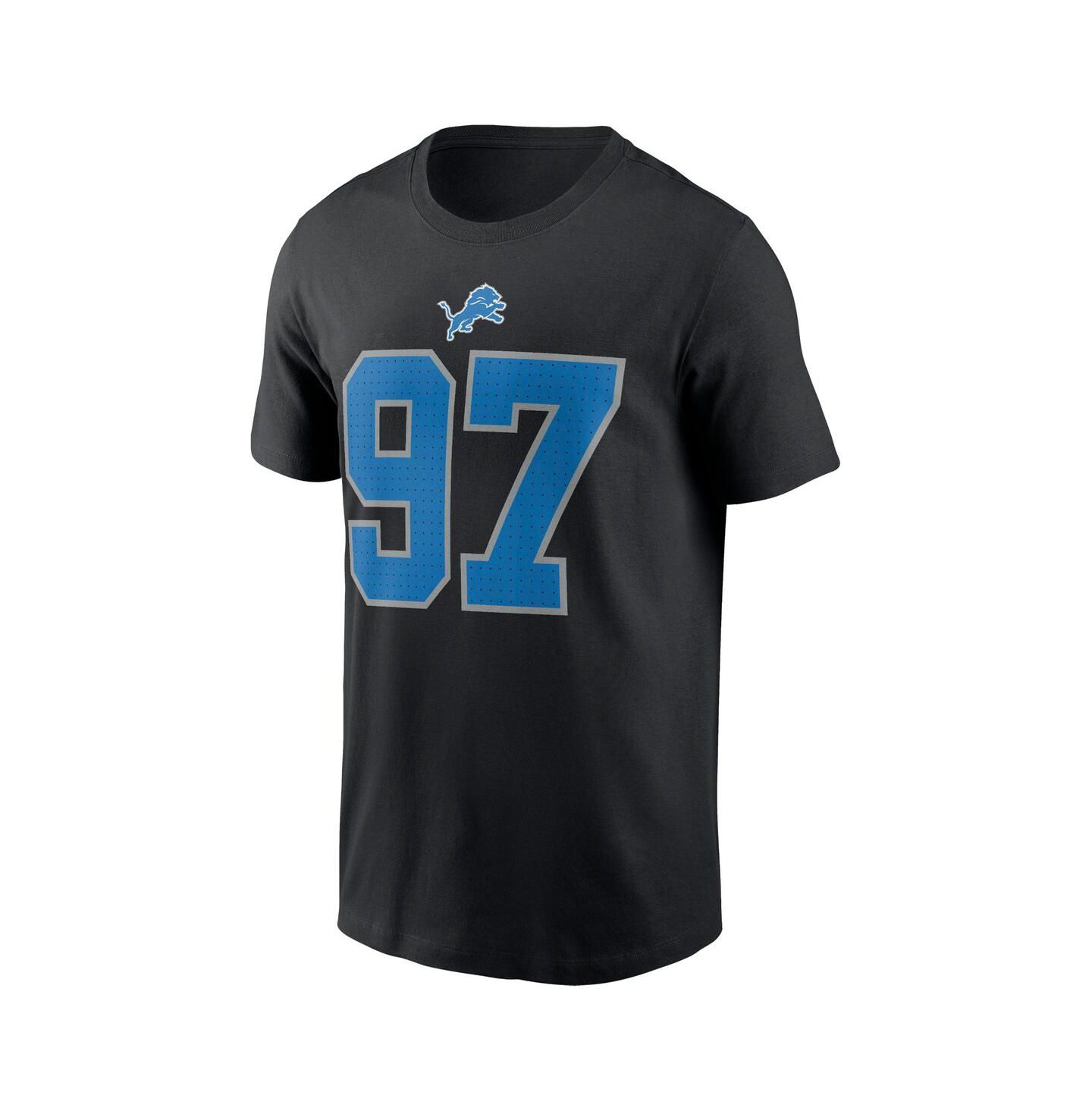 Мужская футболка Fanatics Nike Aidan Hutchinson Black Detroit Lions Player Name & Number — фото 2