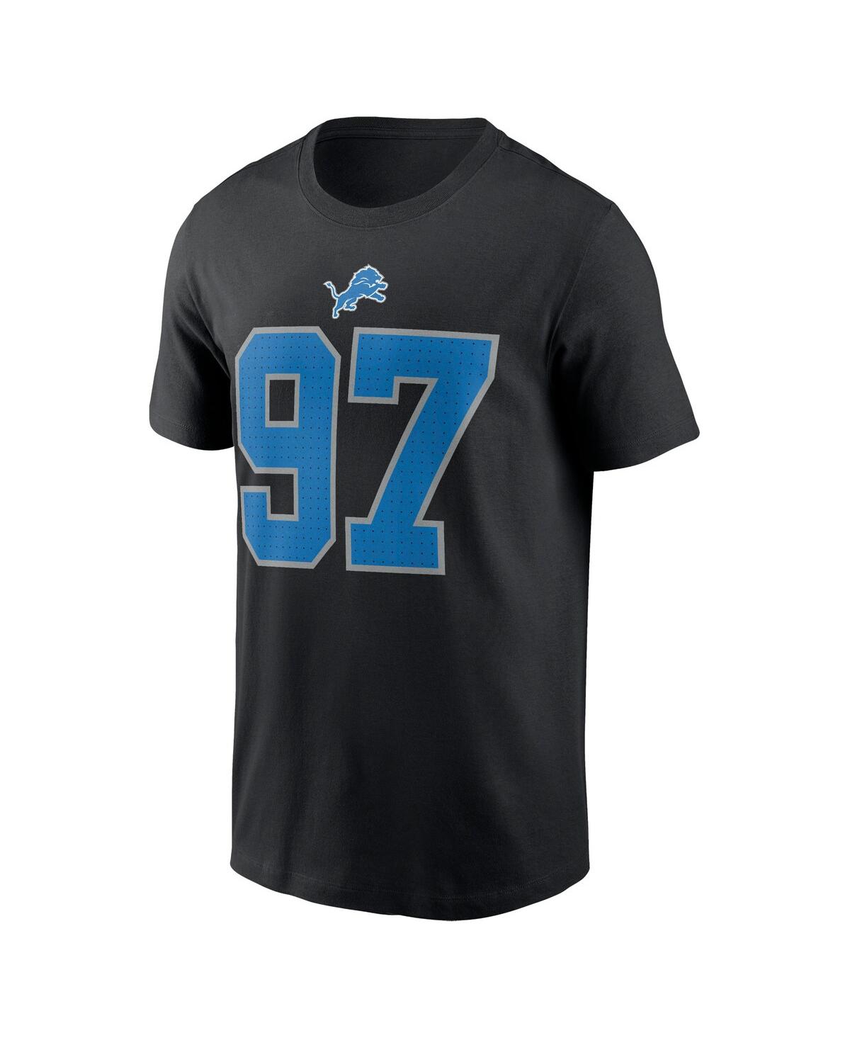 Fanatics Nike Men's Aidan Hutchinson Black Detroit Lions Player Name Number T-shirt In Black