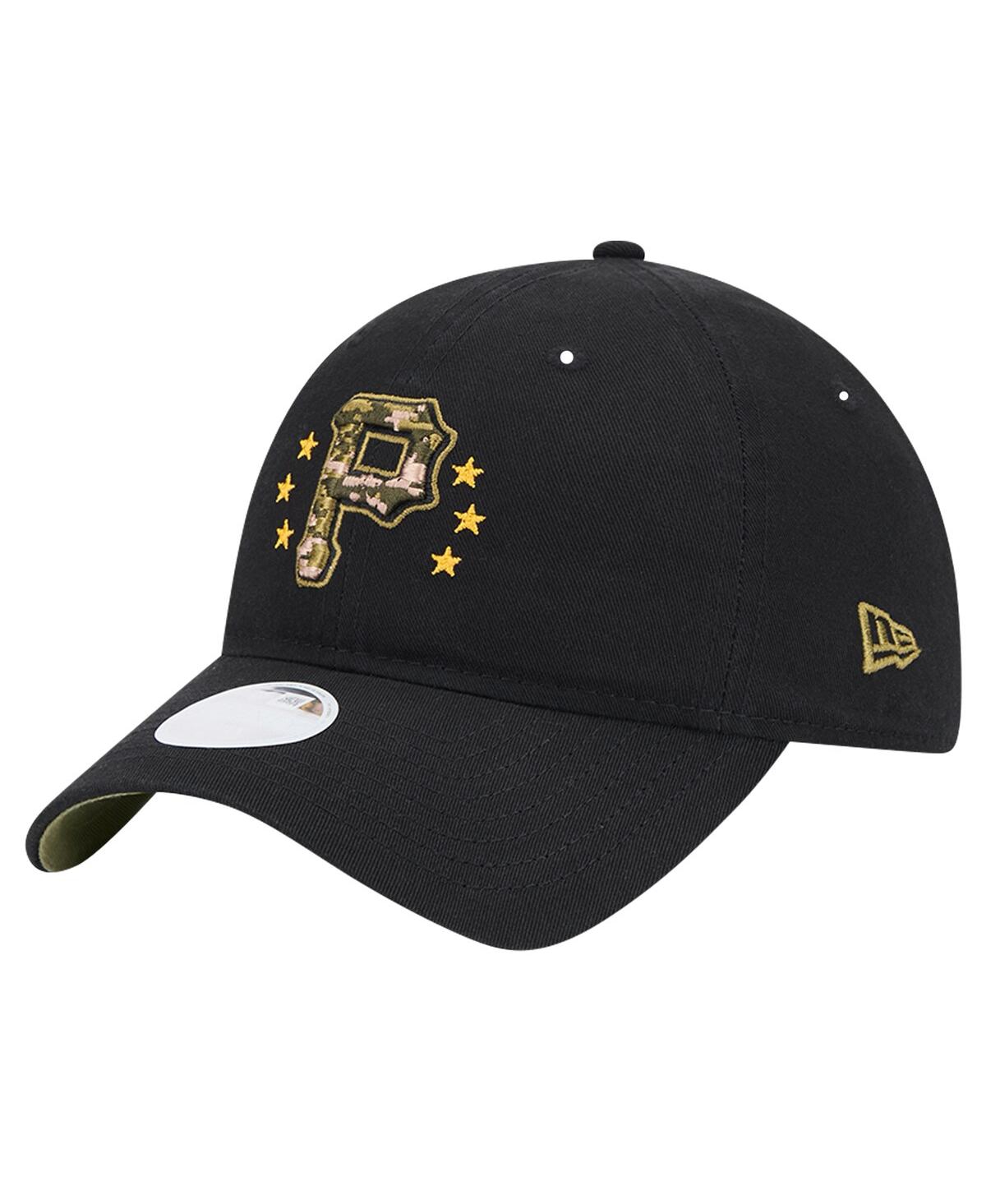 New Era Women's Black Pittsburgh Pirates 2024-armed Forces Day 9twenty Adjustable Hat In Black