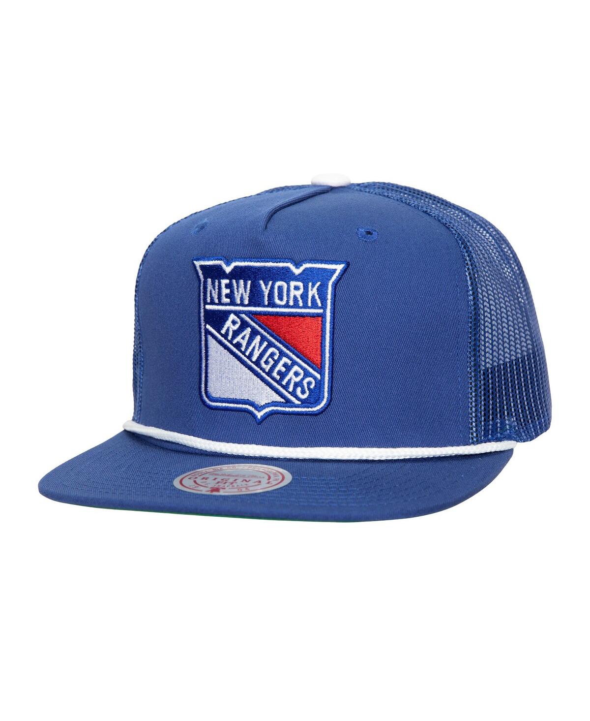 Men's Blue New York Rangers Roper Trucker Snapback Hat - Blue
