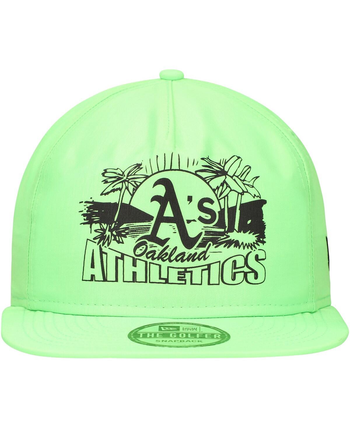 New Era Men's Green Oakland Athletics Neon Golfer Snapback Hat In Green