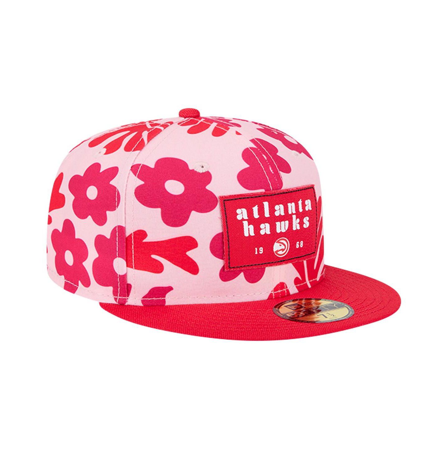 Мужская кепка New Era Red Atlanta Hawks Palm Fronds 2-Tone 59FIFTY Fitted Hat — фото 2