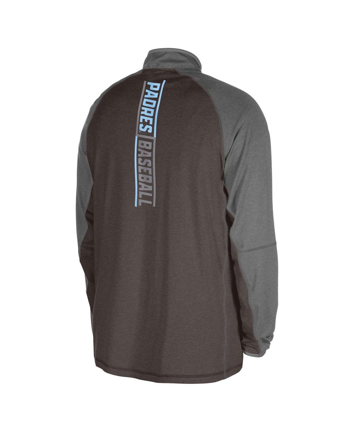 NEW ERA MEN'S BROWN SAN DIEGO PADRES FATHER'S DAY RAGLAN QUARTER-ZIP TOP 