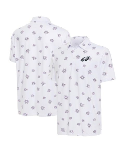 Мужское поло Antigua White Philadelphia Eagles Fireworks Polo