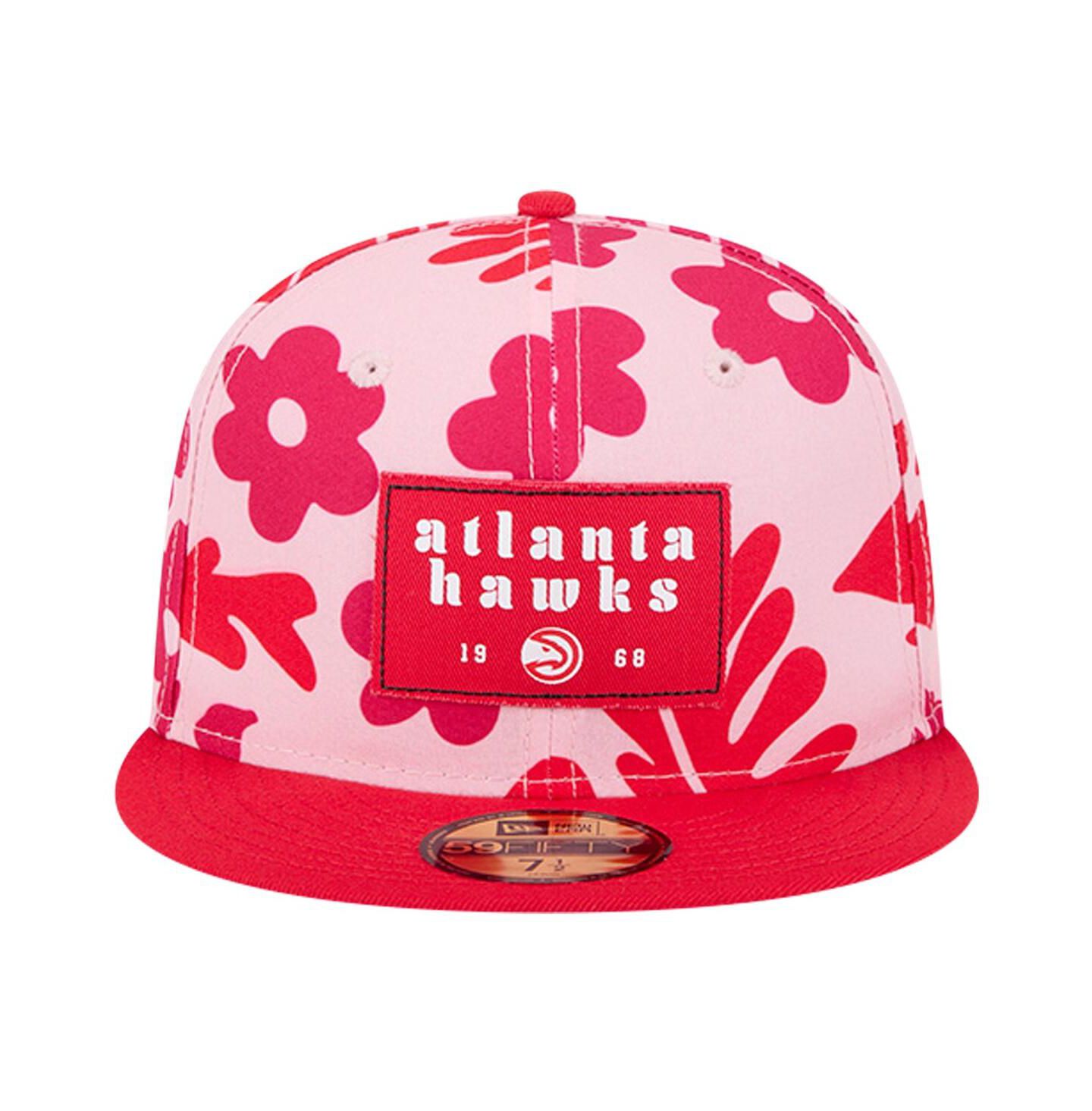 Мужская кепка New Era Red Atlanta Hawks Palm Fronds 2-Tone 59FIFTY Fitted Hat — фото 3