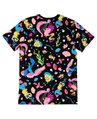 Men's and Women's Black The Little Mermaid 35th Anniversary Life Is The Bubbles T-Shirt