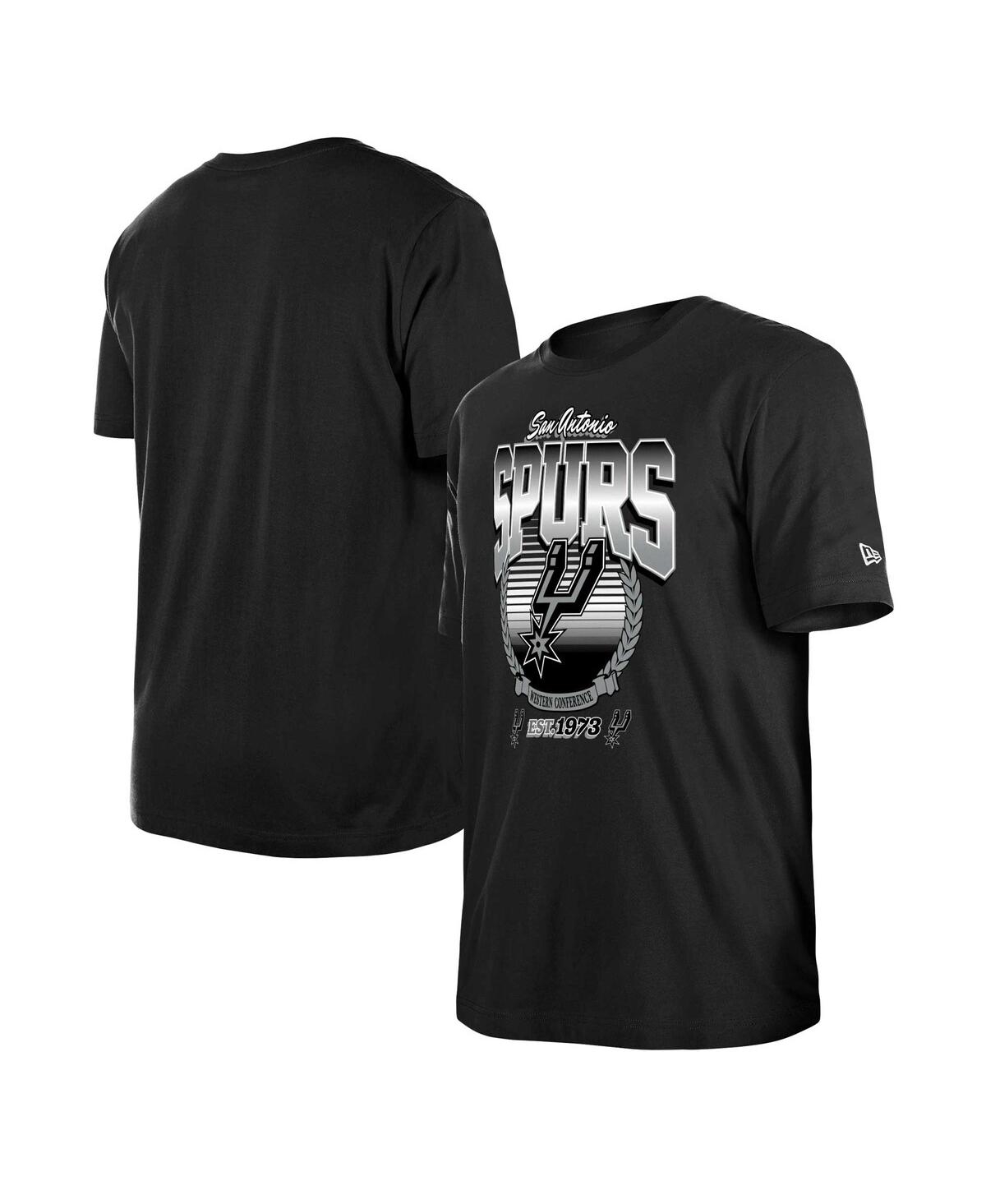 NEW ERA MEN'S AND WOMEN'S BLACK SAN ANTONIO SPURS SUMMER CLASSICS T-SHIRT 
