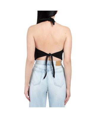 Women's Black Inter Miami CF Tailgate Halter Cropped Top