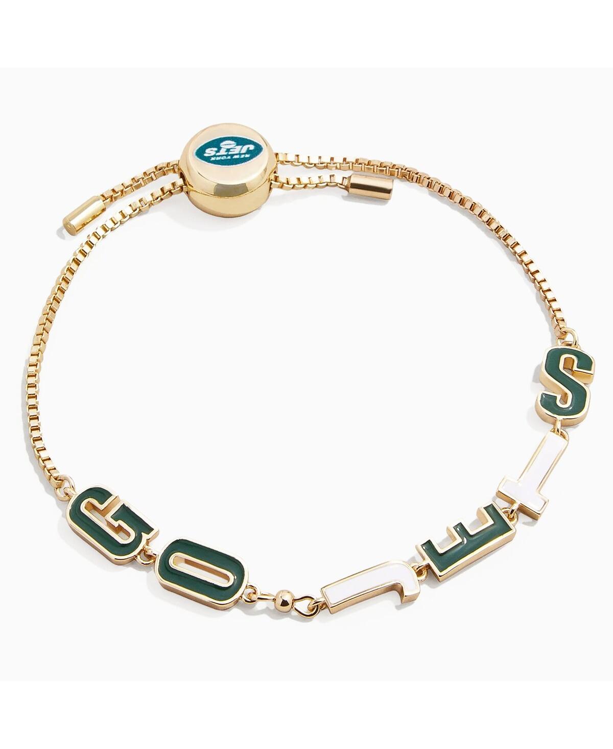 Women's New York Jets Slogan Pull-Tie Bracelet - Gold