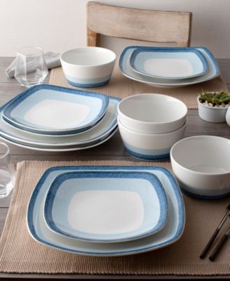 Colorscapes Layers Square Dinner Plate Set of 4, 10.75"