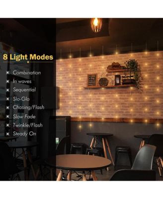 66 ft LED String Lights Battery Operated Starry Fair Rope Lights 8 Modes Remote Christmas