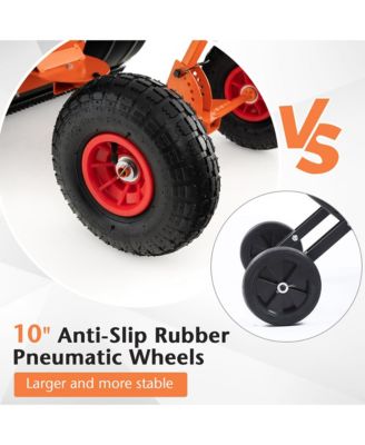 29" Snow Shovel Heavy-Duty Metal Adjustable Angle & Height Snow Clear with Wheels