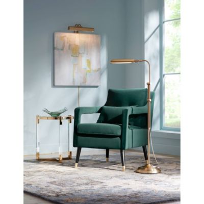 Culver Traditional Pharmacy Floor Lamp Standing 57" Tall Plated Aged Brass LED Adjustable Metal Shade for Living Room Reading Bedroo