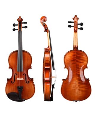 Solid Wood Violin 4/4 Full Set Fiddle Beginner Violin Full Size with Case Shoulder Rest for Student Adults