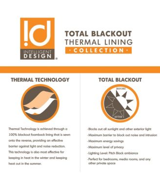 Raina Total Blackout Metallic Print Grommet Top Curtain Single Panel, 50"W x 63"L