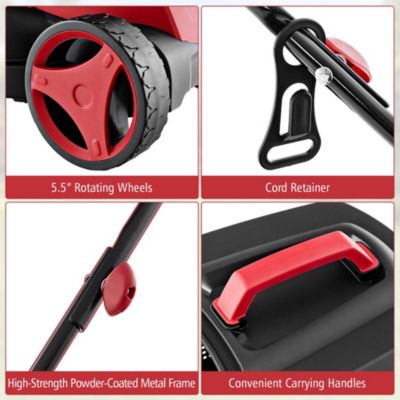 Electric Corded Lawn Mower Walk-Behind Lawnmower with Collection Box