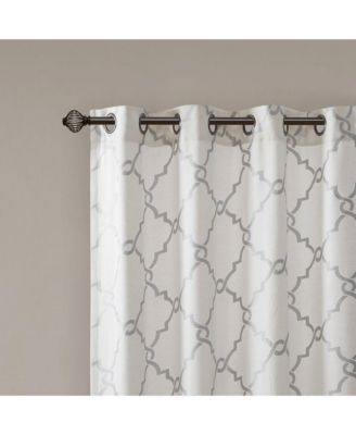 Saratoga Fretwork Print Grommet Top Window Curtain Panel, 50"W x 84"L