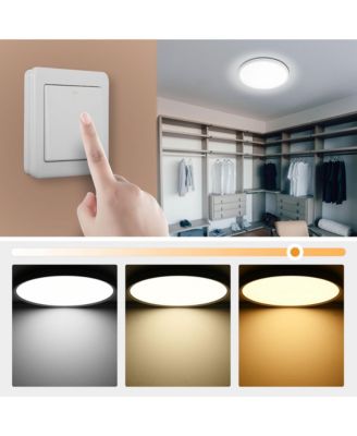 16" Flush Mount Ceiling Light 32W LED 3 Color Kitchen Lamp Home Fixture 2 Pack