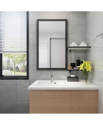 Aquaterior Undermount Sink Cold & Hot Water Simple 1 Hole Bathroom Square Faucet