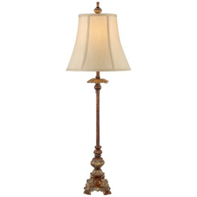 Juliette 36 1/2" Tall Skinny Large Buffet End Table Lamps Set of 2 Brown Light Bronze Finish Living Room Bedroom