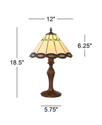 Camile Traditional Tiffany Style Accent Table Lamp 18 1/2" High Antique Bronze Brown Woven Art Glass Shade Decor for Bedroom House Bedside Home Office Entryway (Color May Vary)