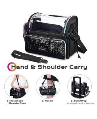 Makeup Brush Case Portable Artist Brush Holder Stand-Up Travel Cosmetic Organizer Bag