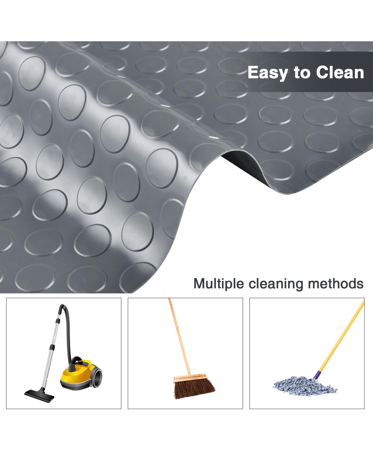 Yescom Garage Floor Mat Roll Non Slip Car Parking Protect Cover Trailer Gray 13x5 Ft Diy for Under Car Workshop 2 Pack