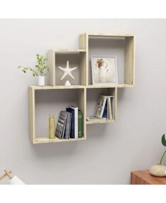 Wall Cube Shelf Sonoma Oak 31.5"x5.9"x30.9" Engineered Wood