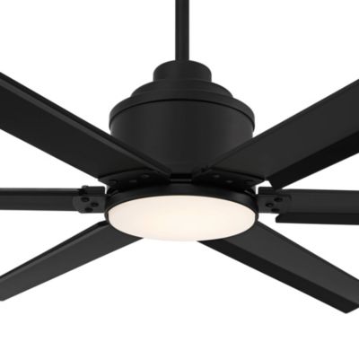65" Modern Industrial Outdoor Ceiling Fan with Dimmable LED Light Remote Control Matte Black Wet for Patio Exterior