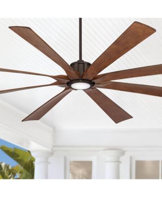 80" Defender Modern Indoor Outdoor Ceiling Fan with Dimmable LED Light Remote Oil Rubbed Bronze Koa Damp Rated for Patio Exterior