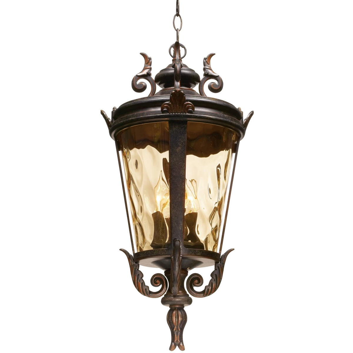 John Timberland Casa Marseille European Outdoor Ceiling Light Hanging Bronze Scroll 23 3/4