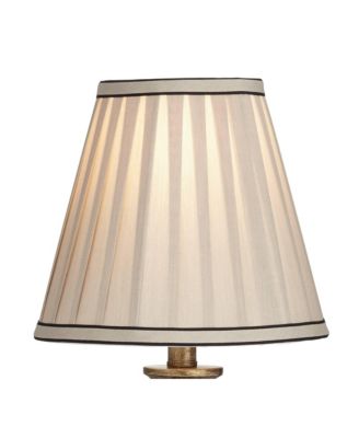 Ribbed Traditional Rustic Accent Table Lamp 18" High Antique Gold Beige Fabric Pleated Empire Shade for Bedroom Living Room Bedside Kids